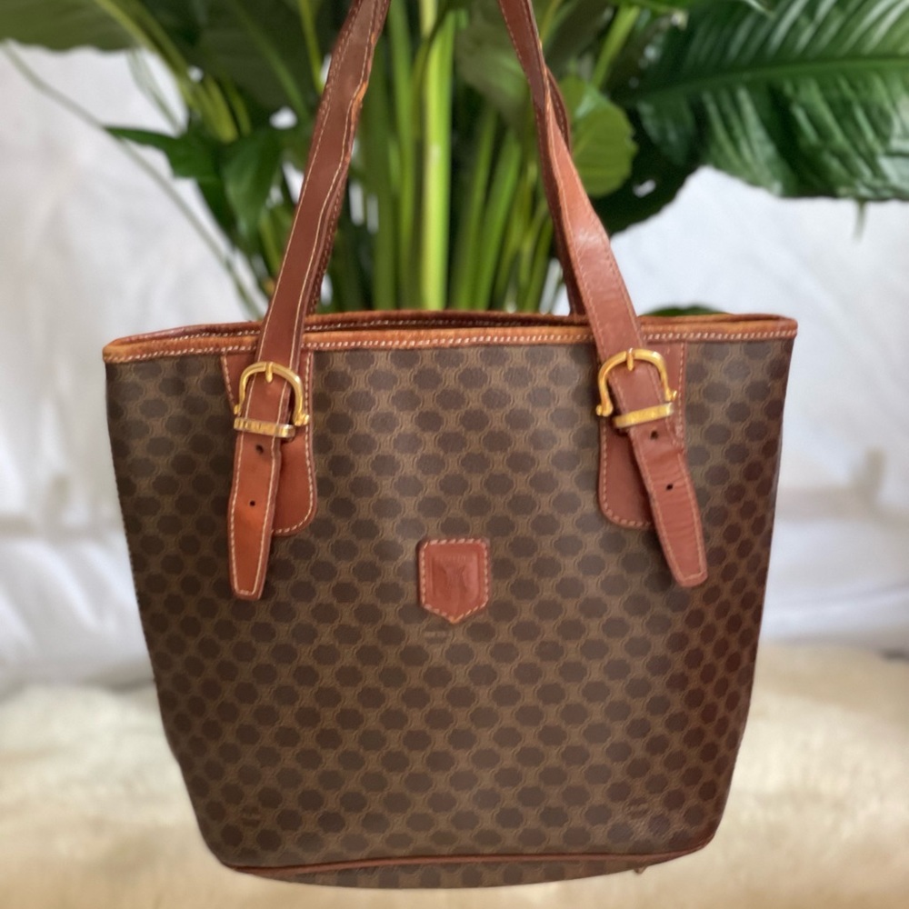 Celine triomphe brown leather bag